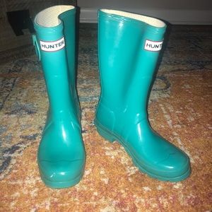 Light Blue Short Rain Boots - Hunter Size 5